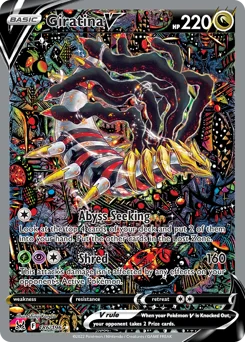 Giratina V Pokemon card from Lost Origin, card number 186