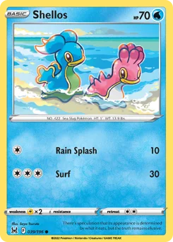 Shellos Pokemon card from Lost Origin, card number 39