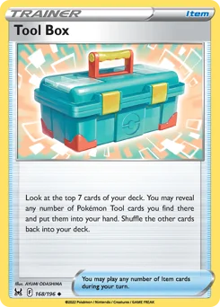 Tool Box Pokemon card from Lost Origin, card number 168