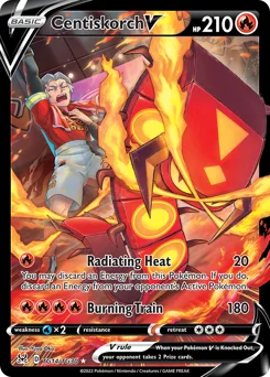 Centiskorch V Pokemon card from Lost Origin Trainer Gallery, card number TG14
