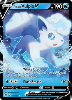 Alolan Vulpix V Pokemon card from Silver Tempest, card number 33