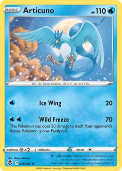 Articuno Pokemon card from Silver Tempest, card number 36