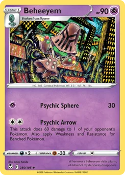 Beheeyem Pokemon card from Silver Tempest, card number 80