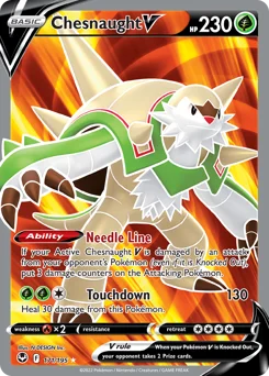 Chesnaught V Pokemon card from Silver Tempest, card number 171