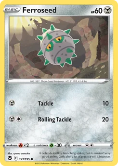 Ferroseed Pokemon card from Silver Tempest, card number 121