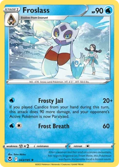 Froslass Pokemon card from Silver Tempest, card number 43