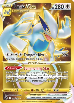 Lugia VSTAR Pokemon card from Silver Tempest, card number 211