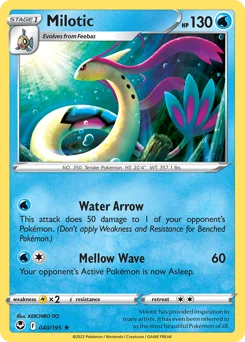 Milotic Pokemon card from Silver Tempest, card number 40