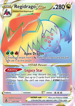 Regidrago VSTAR Pokemon card from Silver Tempest, card number 201
