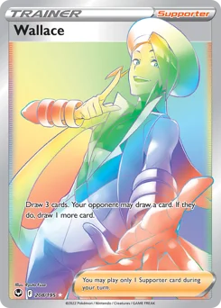 Wallace Pokemon card from Silver Tempest, card number 208