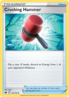 Crushing Hammer Pokemon card from Crown Zenith, card number 125