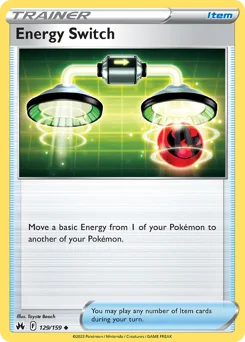 Energy Switch Pokemon card from Crown Zenith, card number 129