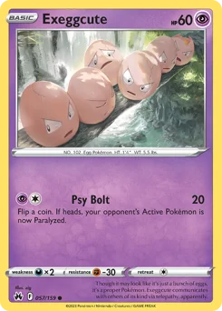 Exeggcute Pokemon card from Crown Zenith, card number 57