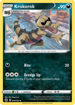 Krokorok Pokemon card from Crown Zenith, card number 79
