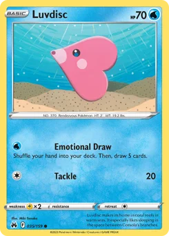 Luvdisc Pokemon card from Crown Zenith, card number 35