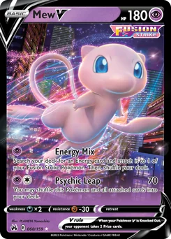 Mew V Pokemon card from Crown Zenith, card number 60
