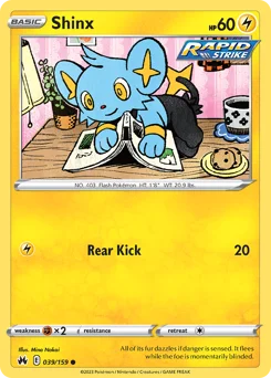 Shinx Pokemon card from Crown Zenith, card number 39