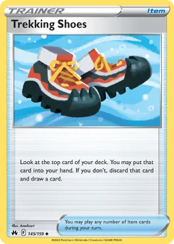 Trekking Shoes Pokemon card from Crown Zenith, card number 145