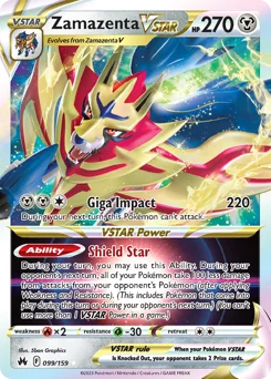 Zamazenta VSTAR Pokemon card from Crown Zenith, card number 99