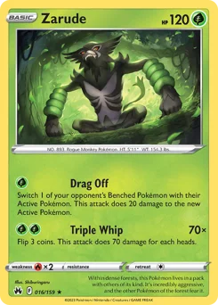 Zarude Pokemon card from Crown Zenith, card number 16