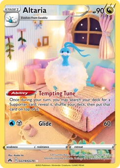 Altaria Pokemon card from Crown Zenith Galarian Gallery, card number GG19