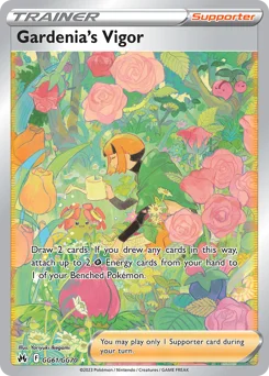 Gardenia's Vigor Pokemon card from Crown Zenith Galarian Gallery, card number GG61