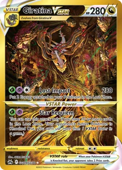 Giratina VSTAR Pokemon card from Crown Zenith Galarian Gallery, card number GG69