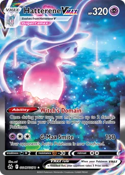 Hatterene VMAX Pokemon card from Crown Zenith Galarian Gallery, card number GG47