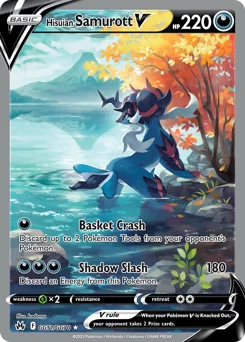 Hisuian Samurott V Pokemon card from Crown Zenith Galarian Gallery, card number GG51