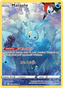 Manaphy Pokemon card from Crown Zenith Galarian Gallery, card number GG06