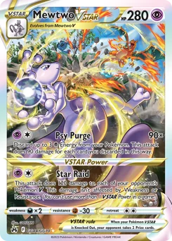 Mewtwo VSTAR Pokemon card from Crown Zenith Galarian Gallery, card number GG44