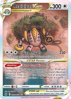 Regigigas VSTAR Pokemon card from Crown Zenith Galarian Gallery, card number GG55