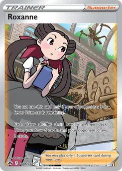 Roxanne Pokemon card from Crown Zenith Galarian Gallery, card number GG66