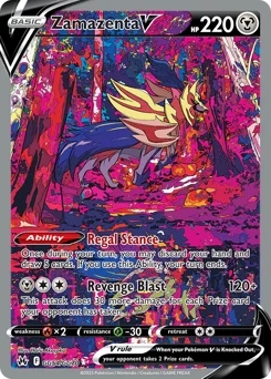 Zamazenta V Pokemon card from Crown Zenith Galarian Gallery, card number GG54