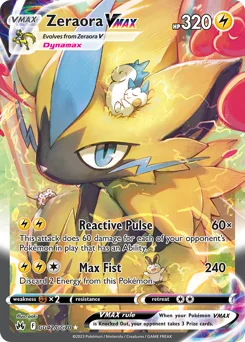 Zeraora VMAX Pokemon card from Crown Zenith Galarian Gallery, card number GG42