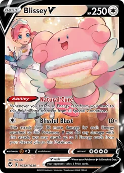 Blissey V Pokemon card from Silver Tempest Trainer Gallery, card number TG22