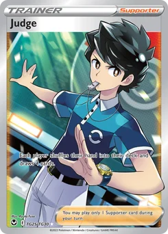 Judge Pokemon card from Silver Tempest Trainer Gallery, card number TG25