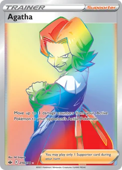 Agatha Pokemon card from Chilling Reign, card number 210