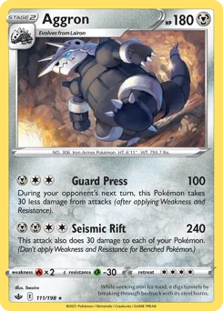 Aggron Pokemon card from Chilling Reign, card number 111