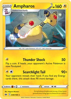 Ampharos Pokemon card from Chilling Reign, card number 49