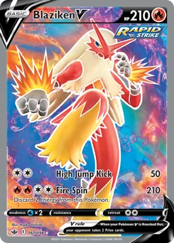 Blaziken V Pokemon card from Chilling Reign, card number 161