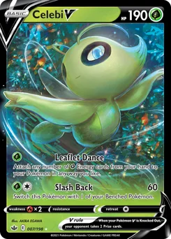 Celebi V Pokemon card from Chilling Reign, card number 7
