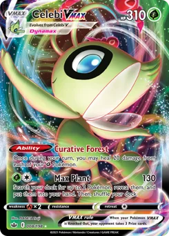 Celebi VMAX Pokemon card from Chilling Reign, card number 8