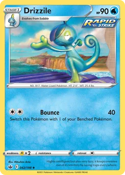 Drizzile Pokemon card from Chilling Reign, card number 42