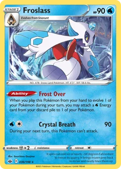 Froslass Pokemon card from Chilling Reign, card number 36
