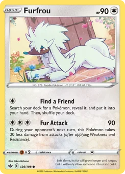 Furfrou Pokemon card from Chilling Reign, card number 126