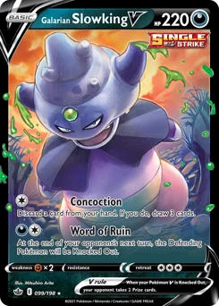 Galarian Slowking V Pokemon card from Chilling Reign, card number 99