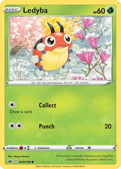 Ledyba Pokemon card from Chilling Reign, card number 4