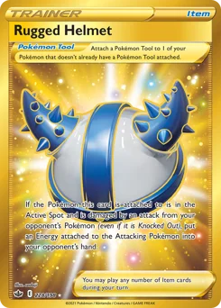 Rugged Helmet Pokemon card from Chilling Reign, card number 228