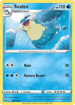 Sealeo Pokemon card from Chilling Reign, card number 38